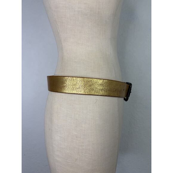 Express Women’s Gold Distressed Leather Belt Size S, western, boho-chic, casual main image 4